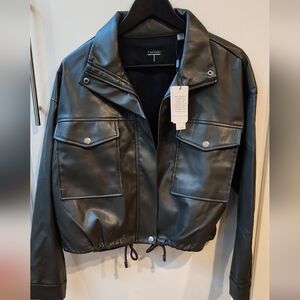 TAHARI NWT Faux Leather JACKET Size M